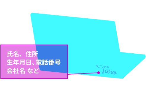 本体に個人情報が刻印されている商品